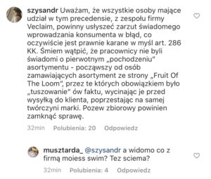 afera oszustwo marki jessicci mercedes veclaim froot of the loom